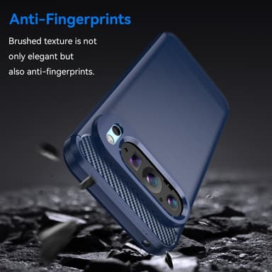 SKALO Google Pixel 9/9 Pro Armor Carbon Iskunkestävä TPU suojakuori - Sininen