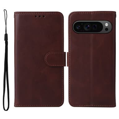 SKALO Google Pixel 9 Pro XL PU-nahkainen Lompakkokotelo - Ruskea