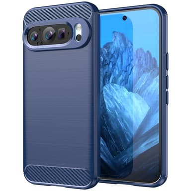 SKALO Google Pixel 9/9 Pro Armor Carbon Iskunkestävä TPU suojakuori - Sininen