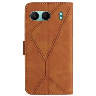 SKALO OnePlus Nord 4 Kohokuvioitu PU Nahka Lompakkokotelo - Ruskea
