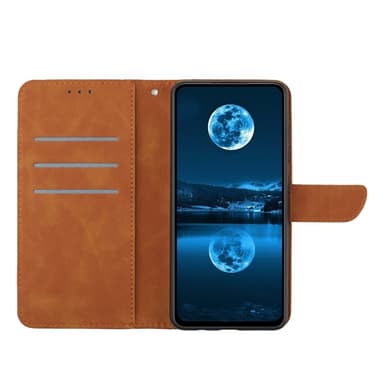 SKALO OnePlus Nord 4 Kohokuvioitu PU Nahka Lompakkokotelo - Ruskea
