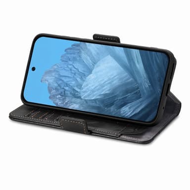 SKALO Google Pixel 9 Pro XL CASENEO 002 Series Premium PU-nahkalompakko - Musta