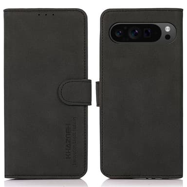 SKALO Google Pixel 9 Pro XL KHAZNEH Lompakkokotelo PU-nahasta - Musta