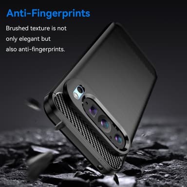 SKALO Google Pixel 9/9 Pro Armor Carbon Iskunkestävä TPU suojakuori - Musta