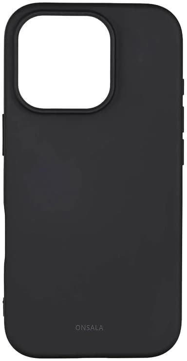 Onsala iPhone 16 Pro silikonikuori (musta)