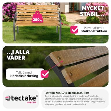 Puutarhapenkki 2-istuttava puusta (119.5x 62x83cm) -