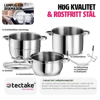 Mehustin, höyrykeitin 15 liter - ruostumatonta terästä AISI 430 -