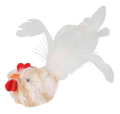 Lelu kissoille Kukko höyhenillä, pehmo, 8 cm