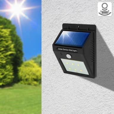 6 LED aurinko seinävalot liiketunnistimella -