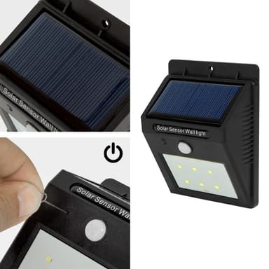 6 LED aurinko seinävalot liiketunnistimella -