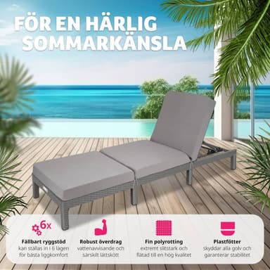 Aurinkotuoli Sofia rottinki - harmaa