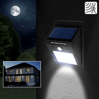 6 LED aurinko seinävalot liiketunnistimella -
