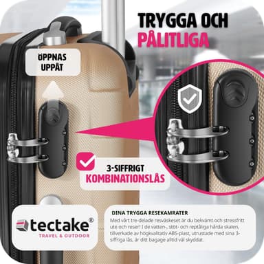 Matkalaukkusetti 3-osainen kovakuorinen - samppanja