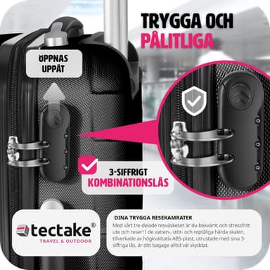 Matkalaukkusetti 3-osainen kovakuorinen - musta