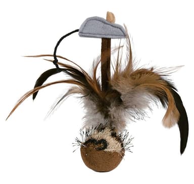 Lelu kissoille bobo shuttlecock hiirellä, pehmo, 15 cm, Trixie
