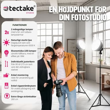 2x kuvausvalo digitaalisia ja analogisia valokuvia varten -