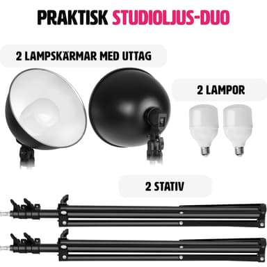 2x kuvausvalo digitaalisia ja analogisia valokuvia varten -