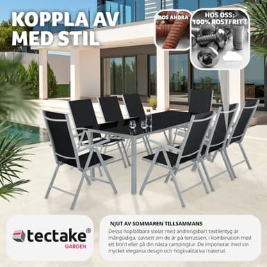 Taitettavat alumiiniset puutarhatuolit (8 kpl) - hopea