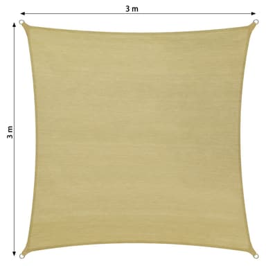 Aurinkovarjopurje neliö, beige - 300 x 300 cm