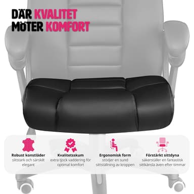 Ylellinen toimistotuoli keinonahkaa - musta