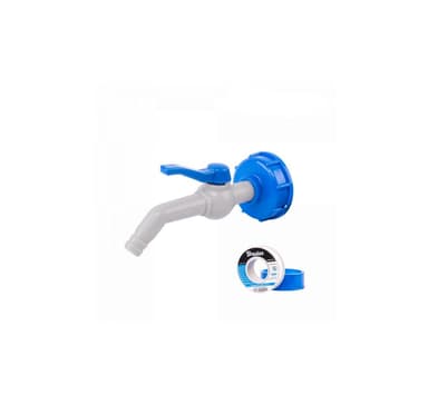 Sarja - PP 45° hana IBCS60x6 adapterilla 13 mm letkulle PTFE-teipillä