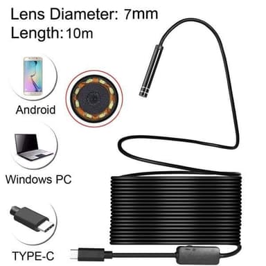 Tarkastuskamera USB Tyyppi-C - PC / Android - 10 metriä / 7mm