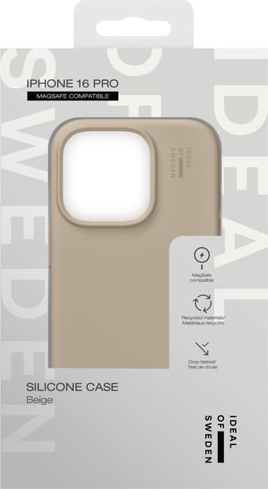 iDeal of Sweden Silicone iPhone 16 Pro suojakuori (beige)