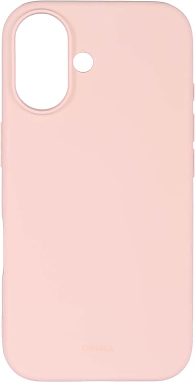 Onsala iPhone 16 silikonikuori (vaaleanpunainen)