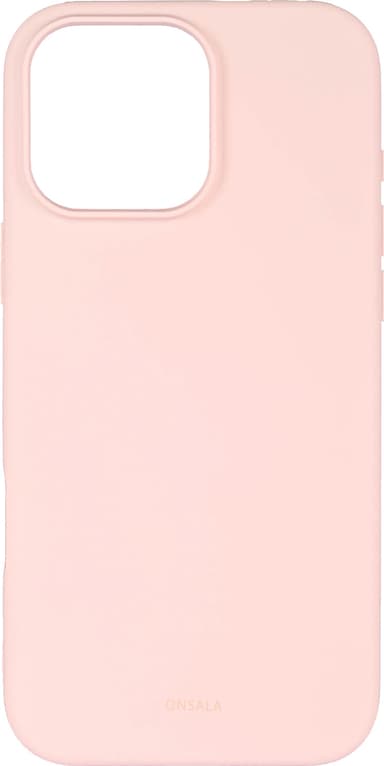 Onsala iPhone 16 Pro Max silikonikuori (liitunpinkki)