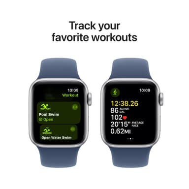 Apple Watch SE 2nd Gen 40mm GPS (hopea alu/farkunsin. Sport Band (S/M)