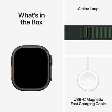 Apple Watch Ultra 2 49mm GPS+CEL (mustatitaani/tummanv. Alpine Loop) L