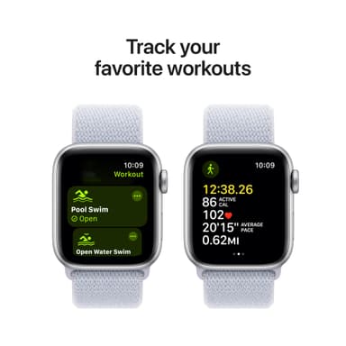 Apple Watch SE 2nd Gen 40mm LTE (hopea alumiini/sinertävä Sport Loop)