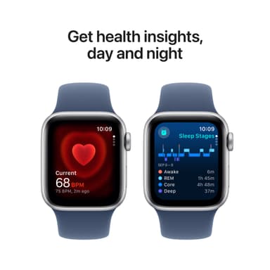 Apple Watch SE 2nd Gen 40mm GPS (hopea alu/farkunsin. Sport Band (S/M)