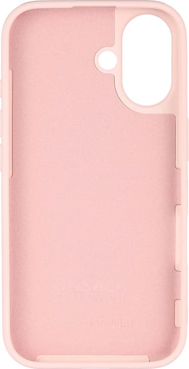 Onsala iPhone 16 silikonikuori (vaaleanpunainen)