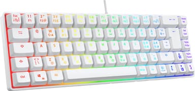 Next MX6 mini 65 RGB pelinäppäimistö (kalvokytkimet, valkoinen)
