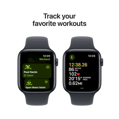 Apple Watch SE 2nd Gen 44mm GPS (keskiyö alu./keskiyö Sport Band M/L)