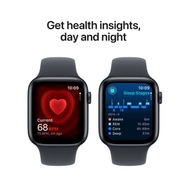 Apple Watch SE 2nd Gen 44mm GPS (keskiyö alu./keskiyö Sport Band M/L)