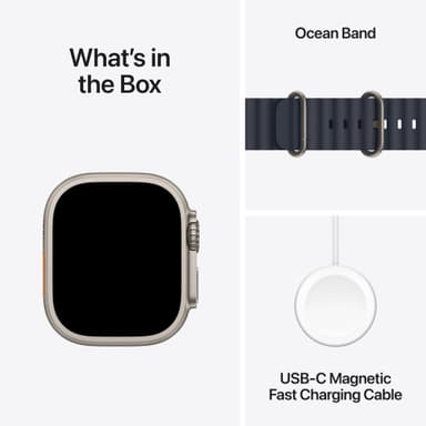 Apple Watch Ultra 2 49mm GPS+CEL (luonnontitaani/laivast. Ocean Band)
