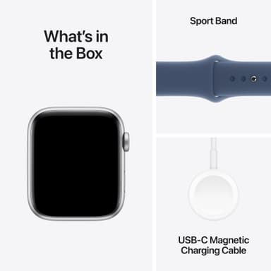 Apple Watch SE 2nd Gen 44mm GPS (hopea alu./farkunsin. Sport Band M/L)