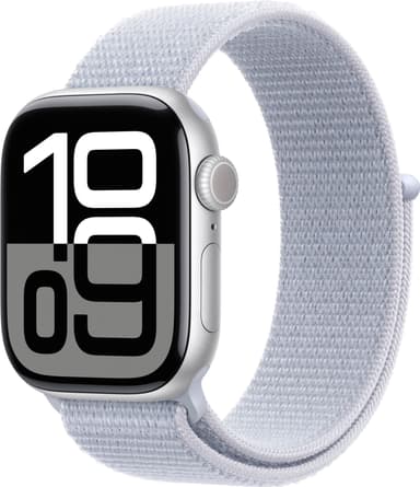 Apple Watch S10 46mm GPS+Cel (hopea alumiini/sinertävä Sport Loop)