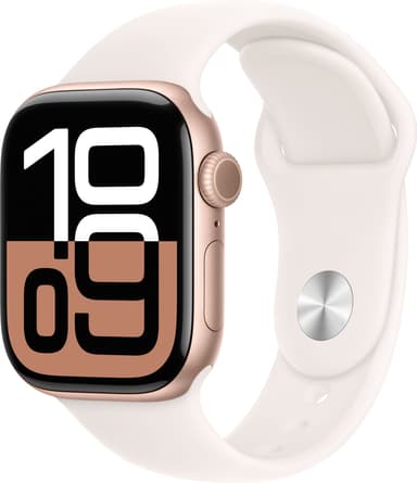 Apple Watch S10 42mm GPS+Cel (ruusukulta alum./punanh. Sport Band) M/L