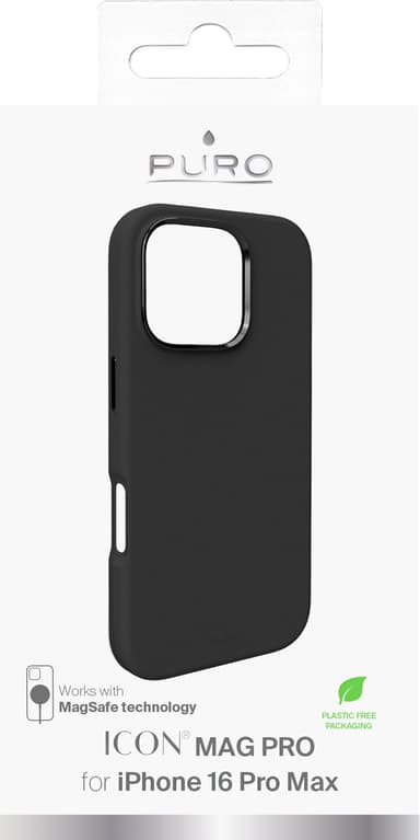 Puro Icon Mag Pro iPhone 16 Pro Max suojakuori (musta)