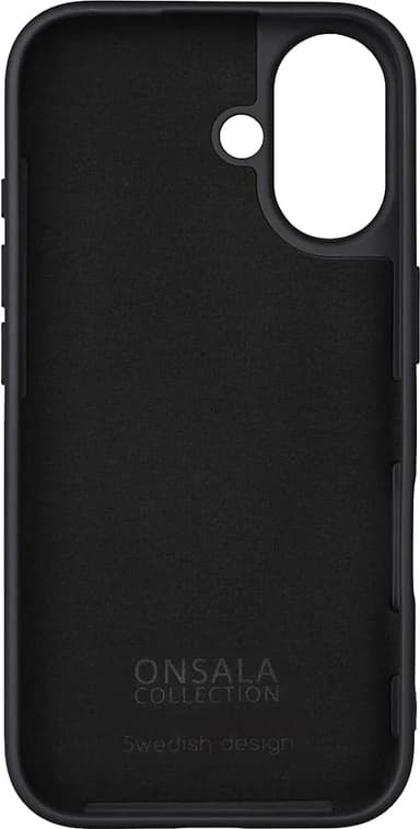 Onsala iPhone 16 silikonikuori (musta)