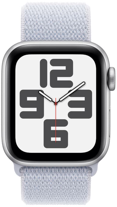 Apple Watch SE 2nd Gen 44mm GPS (hopea alumiini/sinertävä Sport Loop)