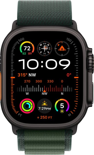 Apple Watch Ultra 2 49mm GPS+CEL (mustatitaani/tummanv. Alpine Loop) L