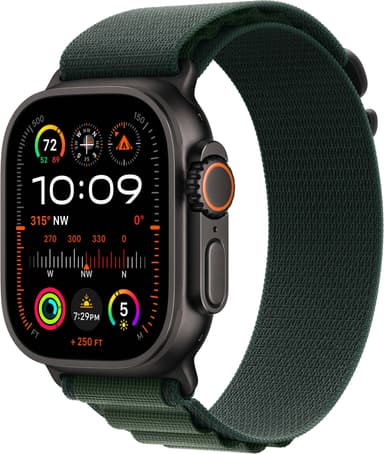 Apple Watch Ultra 2 49mm GPS+CEL (mustatitaani/tummanv. Alpine Loop) L