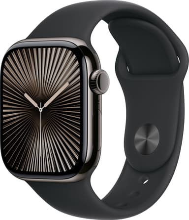 Apple Watch S10 46mm GPS+Cel (liuskekivi titaani/musta Sport Band) M/L