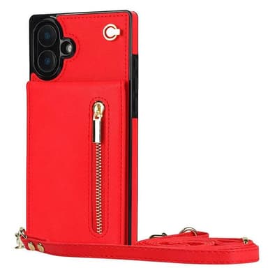 Zipper kaulakorukuori iPhone 16 Plus - Punainen