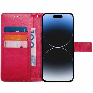 Lompakkokotelo 3-kortti iPhone 16 - Vaaleanpunainen