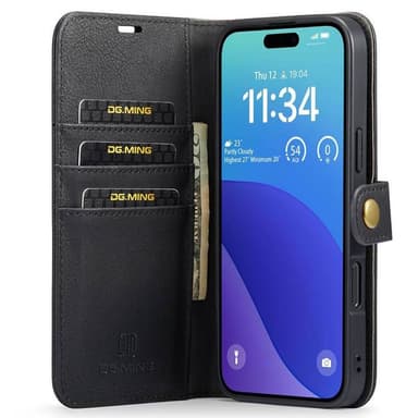 Lompakkokotelo DG-Ming 2i1 iPhone 16 Pro Max - Musta